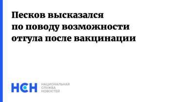 Дмитрий Песков - Песков высказался по поводу возможности отгула после вакцинации - nsn.fm - Россия
