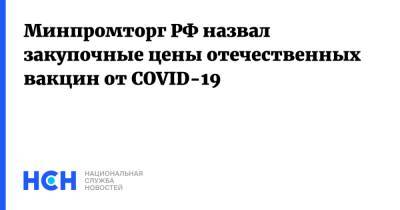 Минпромторг РФ назвал закупочные цены отечественных вакцин от COVID-19 - nsn.fm - Россия