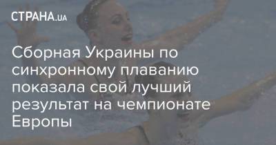 Сборная Украины по синхронному плаванию показала свой лучший результат на чемпионате Европы - strana.ua - Будапешт