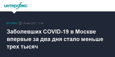 Заболевших COVID-19 в Москве впервые за два дня стало меньше трех тысяч - interfax.ru - Москва