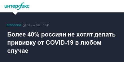 Более 40% россиян не хотят делать прививку от COVID-19 в любом случае - interfax.ru - Москва