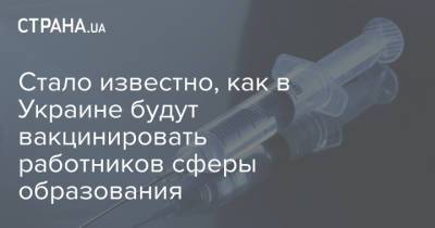 Стало известно, как в Украине будут вакцинировать работников сферы образования - strana.ua