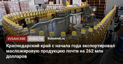 Краснодарский край с начала года экспортировал масложировую продукцию почти на 262 млн долларов - kubnews.ru - Краснодарский край