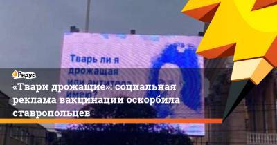 «Твари дрожащие»: социальная реклама вакцинации оскорбила ставропольцев - ridus.ru - Ставрополь