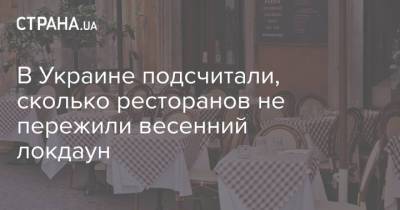В Украине подсчитали, сколько ресторанов не пережили весенний локдаун - strana.ua - Украина - Киев