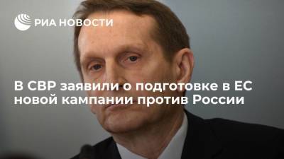 Сергей Нарышкин - В СВР заявили о подготовке в ЕС новой кампании против России - ria.ru - Россия - Москва - Евросоюз