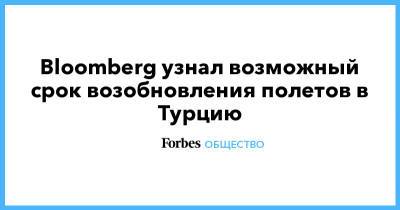 Bloomberg узнал возможный срок возобновления полетов в Турцию - forbes.ru - Россия - Турция