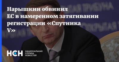 Сергей Нарышкин - Нарышкин обвинил ЕС в намеренном затягивании регистрации «Спутника V» - nsn.fm - Россия - Евросоюз