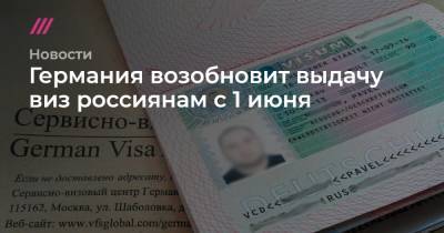 Германия возобновит выдачу виз россиянам с 1 июня - tvrain.ru