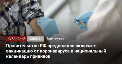 Михаил Мишустин - Правительство РФ предложило включить вакцинацию от коронавируса в национальный календарь прививок - kubnews.ru - Россия