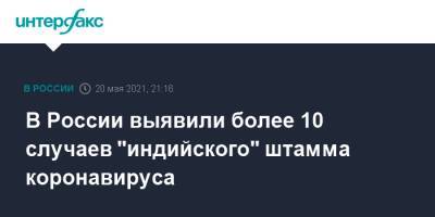 Анна Попова - В России выявили более 10 случаев "индийского" штамма коронавируса - interfax.ru - Россия - Москва