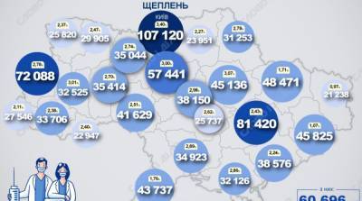 Карта вакцинации: ситуация в областях Украины на 21 мая - ru.slovoidilo.ua