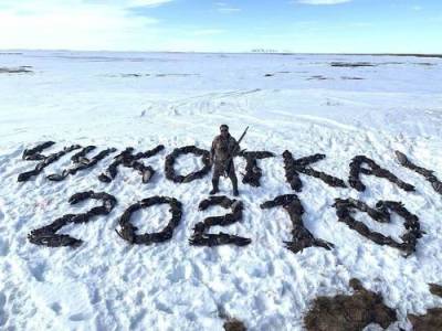 Из сотни убитых гусей охотник выложил надпись «Чукотка 2021» - argumenti.ru - округ Чукотка