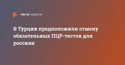 Мехмет Нури Эрсой - В Турции предположили отмену обязательных ПЦР-тестов для россиян - ren.tv - Россия - Турция
