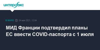 Клеман Бон - МИД Франции подтвердил планы ЕС ввести COVID-паспорта с 1 июля - interfax.ru - Россия - Москва - Франция - Евросоюз