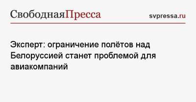 Роман Гусаров - Эксперт: ограничение полётов над Белоруссией станет проблемой для авиакомпаний - svpressa.ru - Минск - Евросоюз