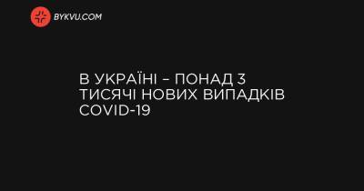 В Україні – понад 3 тисячі нових випадків COVID-19 - bykvu.com - Украина