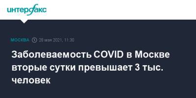 Заболеваемость COVID в Москве вторые сутки превышает 3 тыс. человек - interfax.ru - Россия - Москва