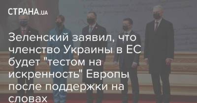 Владимир Зеленский - Зеленский заявил, что членство Украины в ЕС будет "тестом на искренность" Европы после поддержки на словах - strana.ua - Украина - Евросоюз - Польша