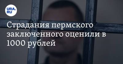 Страдания пермского заключенного оценили в 1000 рублей - ura.news - Россия - Пермский край