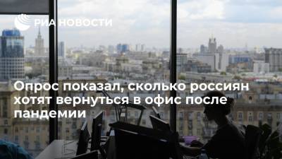 Опрос показал, сколько россиян хотят вернуться в офис после пандемии - ria.ru - Россия - Москва