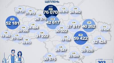 Карта вакцинации: ситуация в областях Украины на 5 мая - ru.slovoidilo.ua