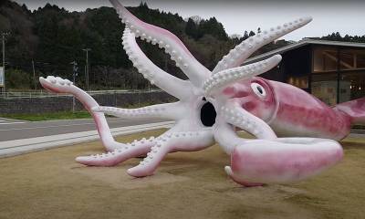 Японский город потратил миллионы из «коронавирусных денег» на гигантскую скульптуру кальмара - bloknot.ru - Ното