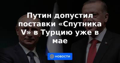Фахреттин Коджа - Путин допустил поставки «Спутника V» в Турцию уже в мае - news.mail.ru - Турция