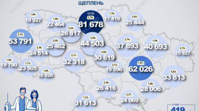 Карта вакцинации: ситуация в областях Украины на 6 мая - ru.slovoidilo.ua - Украина