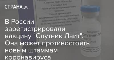 В России зарегистрировали вакцину "Спутник Лайт". Она может противостоять новым штаммам коронавируса - strana.ua - Россия