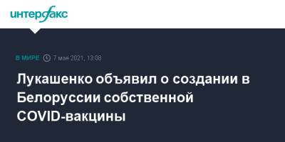 Александр Лукашенко - Лукашенко объявил о создании в Белоруссии собственной COVID-вакцины - interfax.ru - Москва