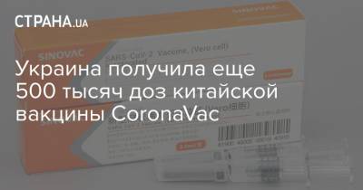 Максим Степанов - Украина получила еще 500 тысяч доз китайской вакцины CoronaVac - strana.ua