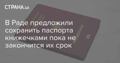 В Раде предложили сохранить паспорта книжечками пока не закончится их срок - strana.ua