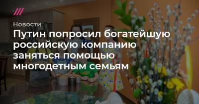 Путин попросил богатейшую российскую компанию заняться помощью многодетным семьям - tvrain.ru - Россия