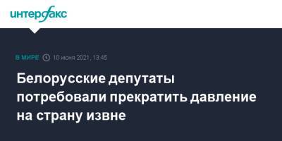 Наталья Кочанова - Белорусские депутаты потребовали прекратить давление на страну извне - interfax.ru - Москва