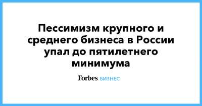 Пессимизм крупного и среднего бизнеса в России упал до пятилетнего минимума - forbes.ru - Россия
