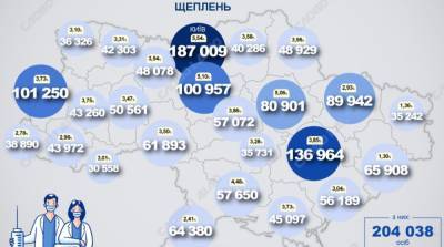 Карта вакцинации: ситуация в областях Украины на 11 июня - ru.slovoidilo.ua - Украина - Киев