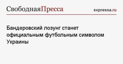 Андрей Павелко - Бандеровский лозунг станет официальным футбольным символом Украины - svpressa.ru - Президент