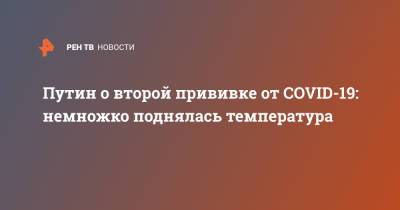 Владимир Путин - Путин о второй прививке от COVID-19: немножко поднялась температура - ren.tv - Россия