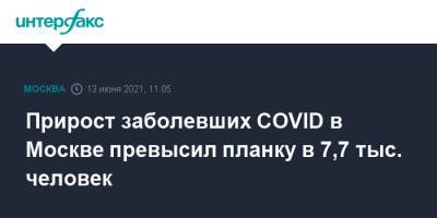 Прирост заболевших COVID в Москве в сутки превысил планку в 7,7 тыс. человек - interfax.ru - Москва