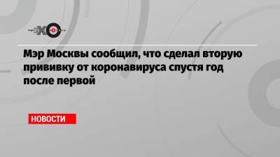 Сергей Собянин - Мэр Москвы сообщил, что сделал вторую прививку от коронавируса спустя год после первой - echo.msk.ru - Россия - Москва