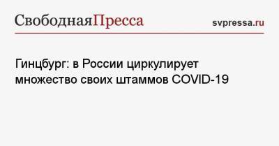 Александр Гинцбург - Гинцбург: в России циркулирует множество своих штаммов COVID-19 - svpressa.ru - Россия