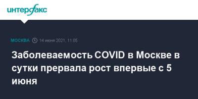 Заболеваемость COVID в Москве в сутки прервала рост впервые с 5 июня - interfax.ru - Россия - Москва