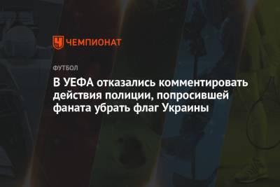 В УЕФА отказались комментировать действия полиции, попросившей фаната убрать флаг Украины - championat.com - Санкт-Петербург