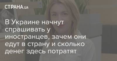 Марьяна Олеськив - В Украине начнут спрашивать у иностранцев, зачем они едут в страну и сколько денег здесь потратят - strana.ua - Украина