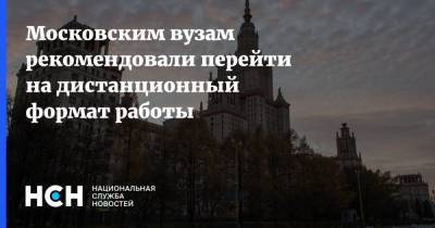 Московским вузам рекомендовали перейти на дистанционный формат работы - nsn.fm - Россия - Москва