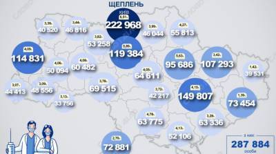Карта вакцинации: ситуация в областях Украины на 16 июня - ru.slovoidilo.ua - Киев