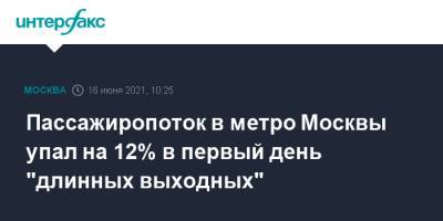 Пассажиропоток в метро Москвы упал на 12% в первый день "длинных выходных" - interfax.ru - Москва