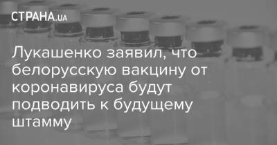 Александр Лукашенко - Лукашенко заявил, что белорусскую вакцину от коронавируса будут подводить к будущему штамму - strana.ua