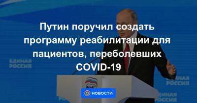 Путин поручил создать программу реабилитации для пациентов, переболевших COVID-19 - news.mail.ru